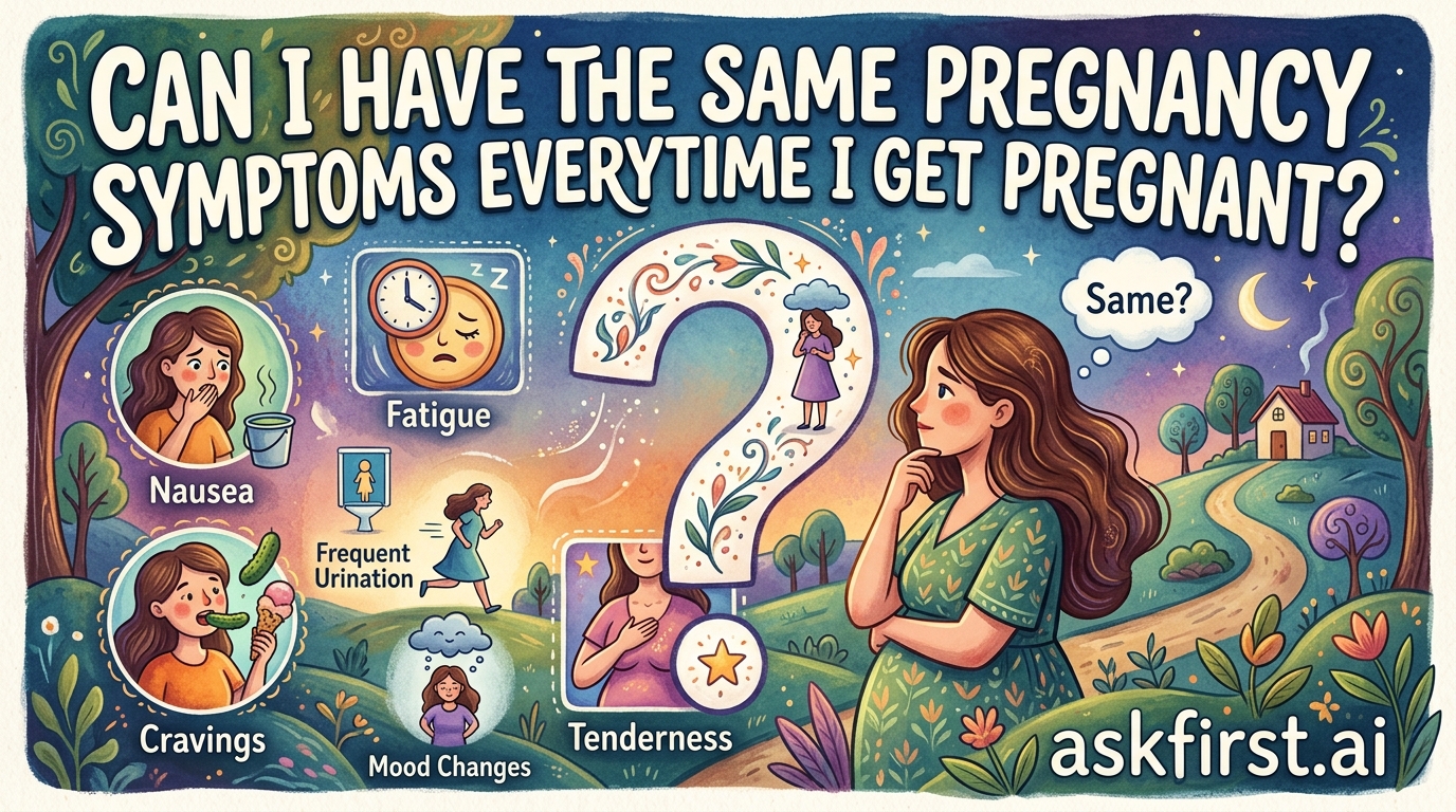 Can I have the same pregnancy symptoms everytime I get pregnant? Can I have the same pregnancy symptoms everytime I get pregnant?