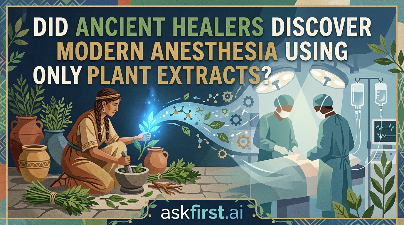Did ancient healers discover modern anesthesia using only plant extracts? Did ancient healers discover modern anesthesia using only plant extracts?