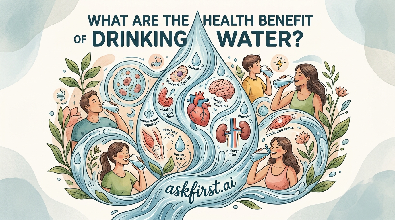 What are the health benefit of drinking water? What are the health benefit of drinking water?