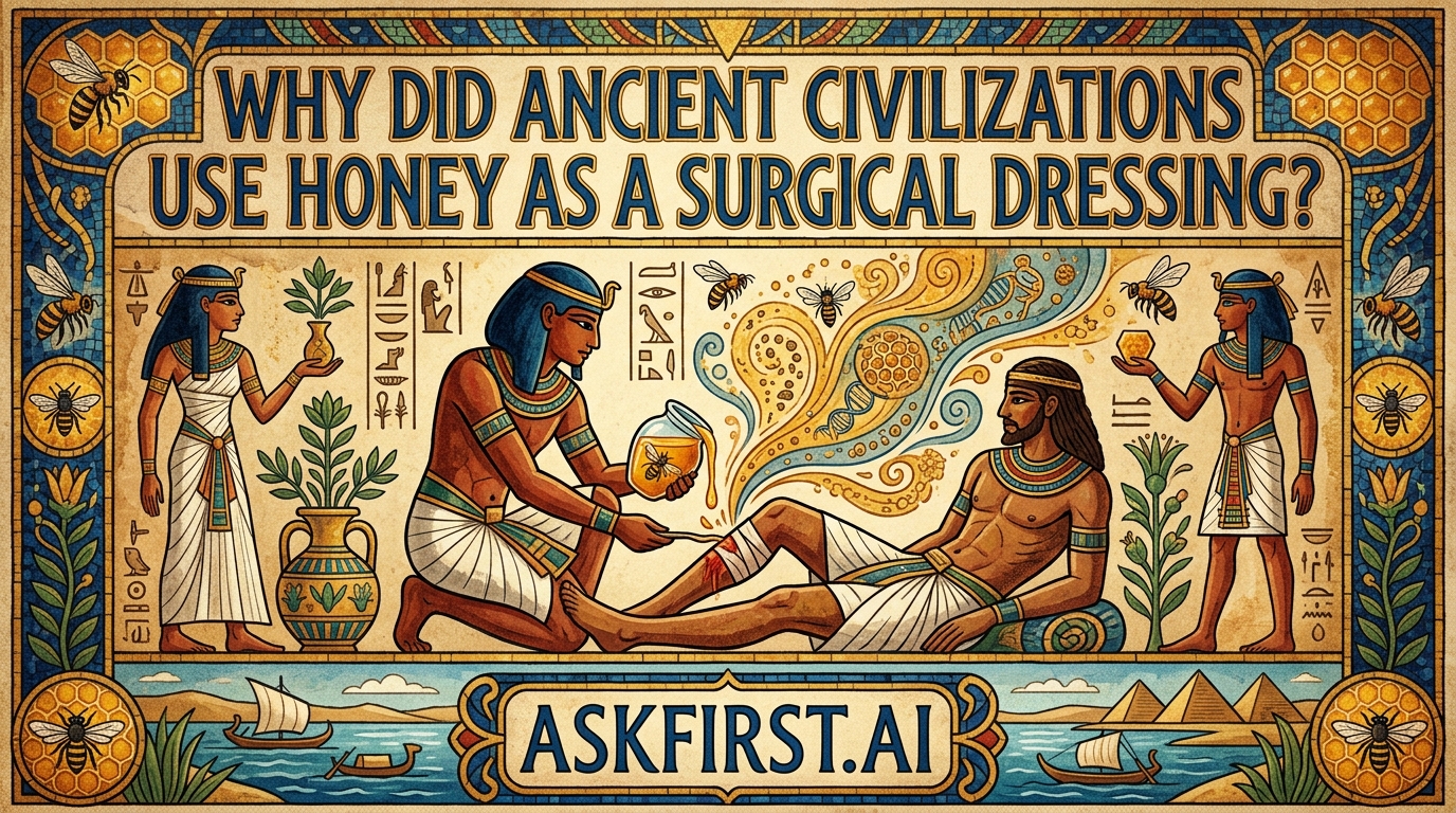 Why did ancient civilizations use honey as a surgical dressing? Why did ancient civilizations use honey as a surgical dressing?