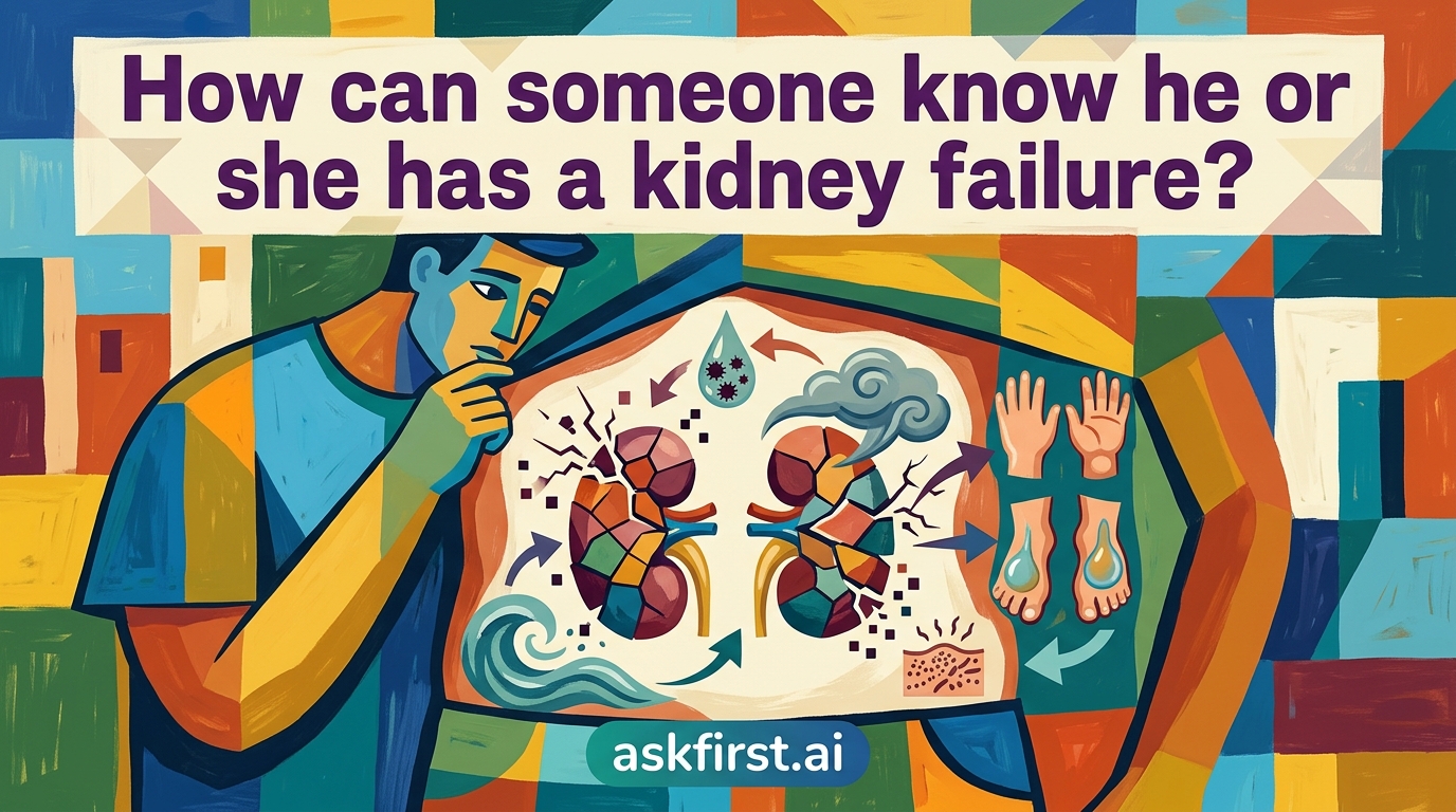How can someone know he or she has a kidney failure? How can someone know he or she has a kidney failure?