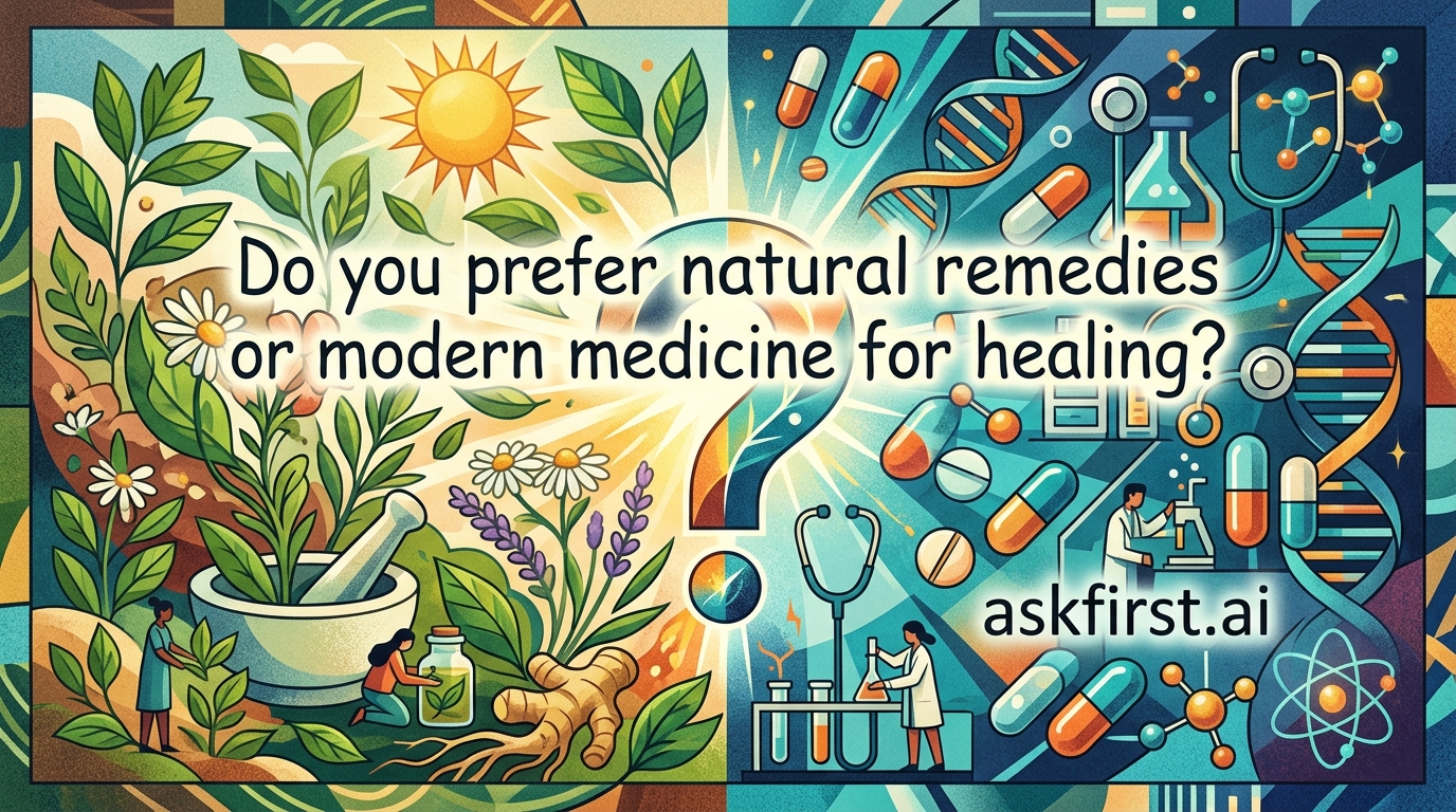 Do you prefer natural remedies or modern medicine for healing? Do you prefer natural remedies or modern medicine for healing?
