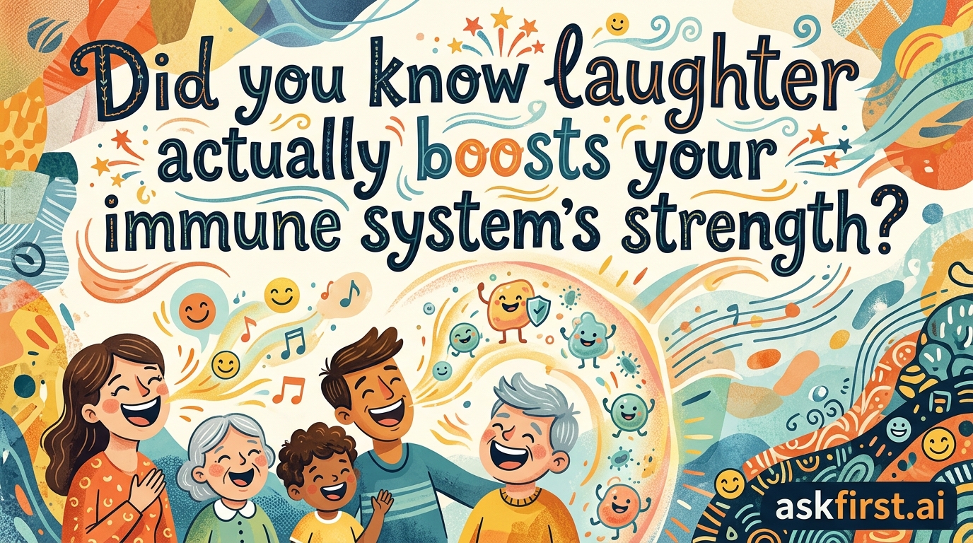 Did you know laughter actually boosts your immune system's strength? Did you know laughter actually boosts your immune system's strength?