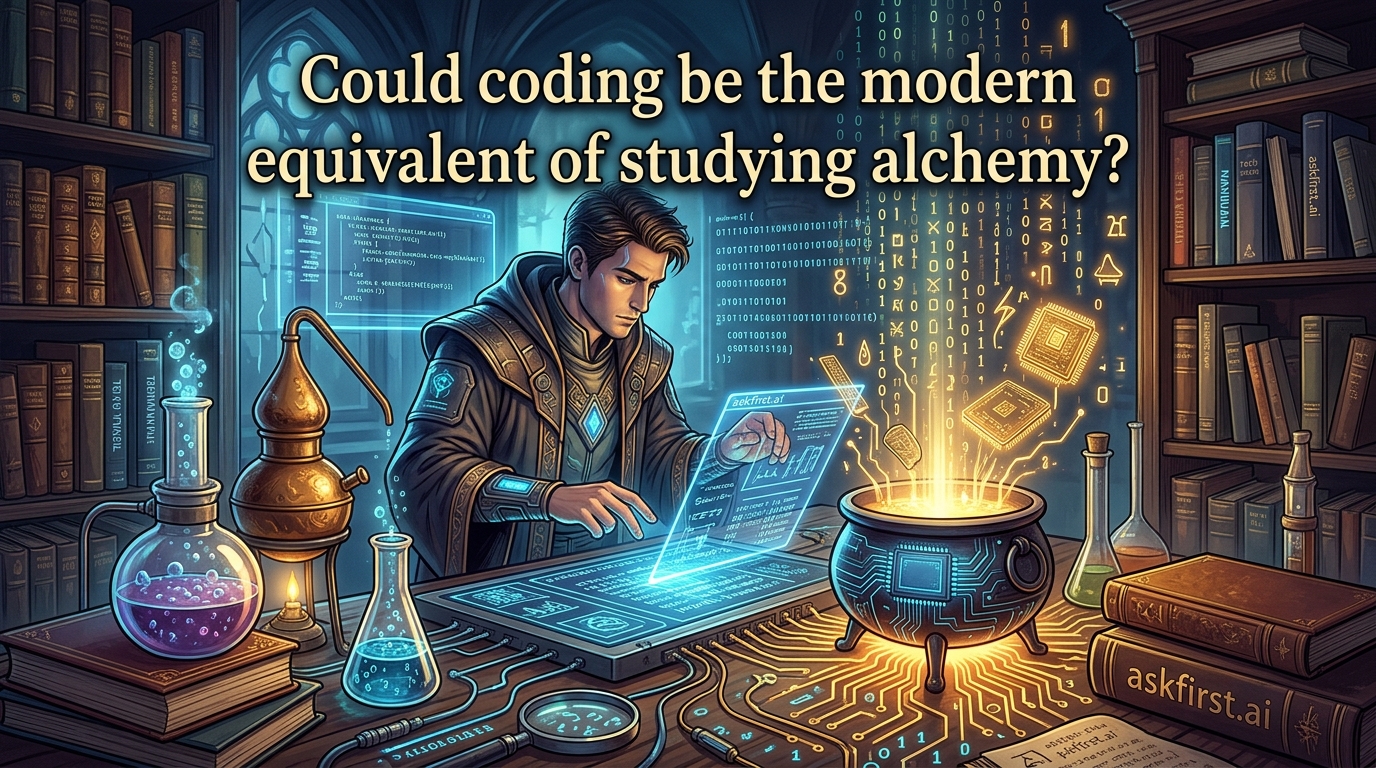 Could coding be the modern equivalent of studying alchemy? Could coding be the modern equivalent of studying alchemy?