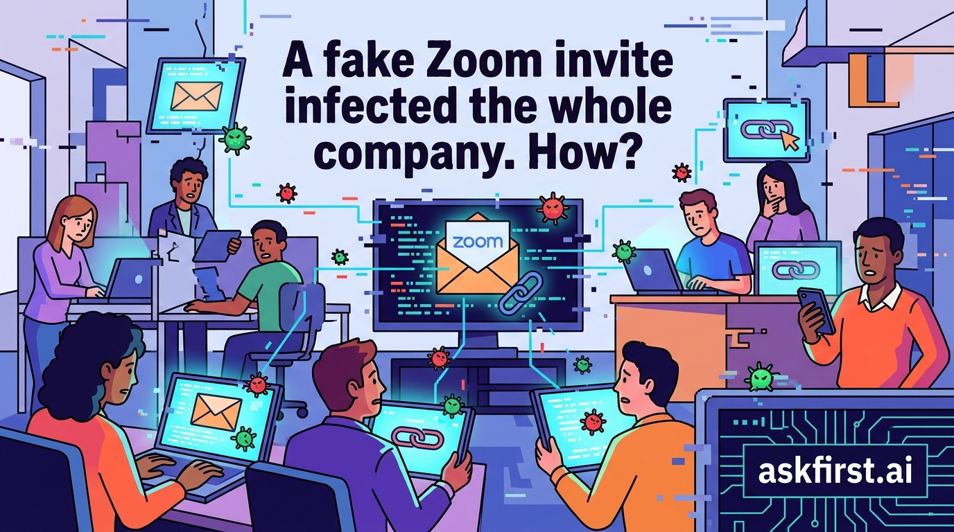 A fake Zoom invite infected the whole company. How? A fake Zoom invite infected the whole company. How?