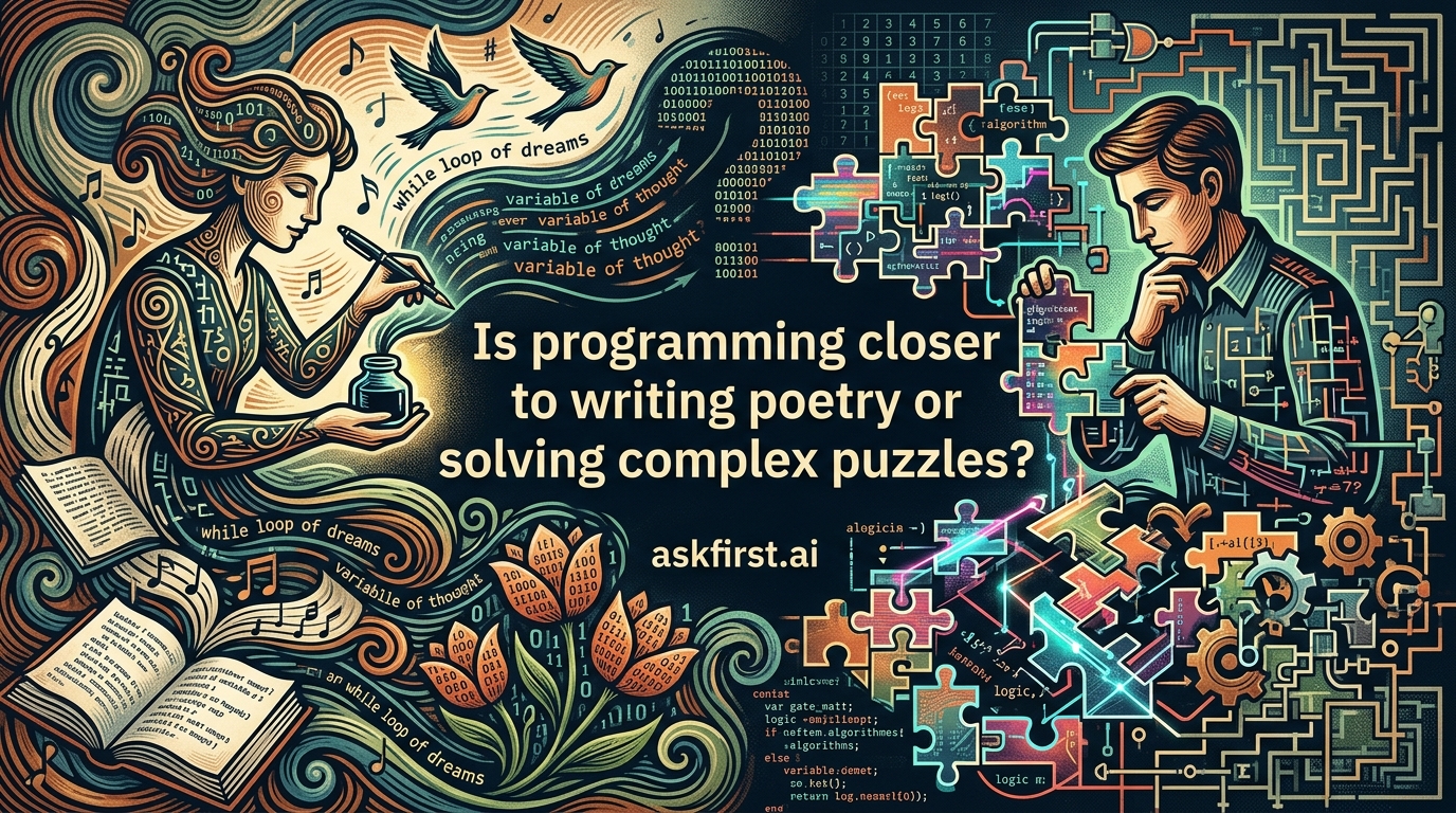 Is programming closer to writing poetry or solving complex puzzles? Is programming closer to writing poetry or solving complex puzzles?