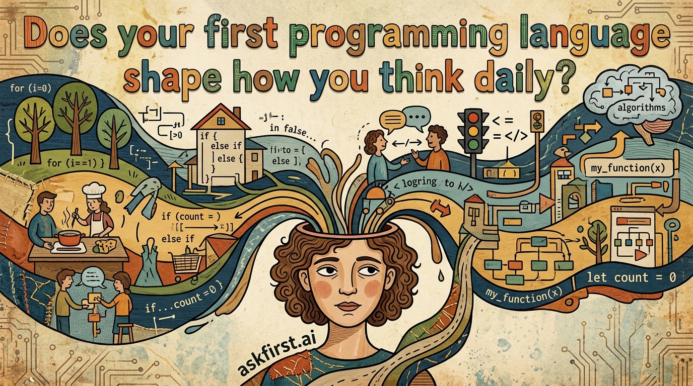 Does your first programming language shape how you think daily? Does your first programming language shape how you think daily?