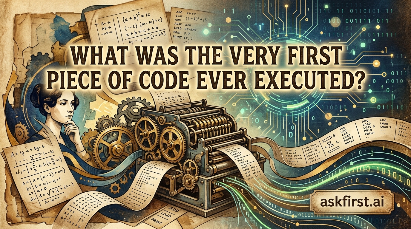 What was the very first piece of code ever executed? What was the very first piece of code ever executed?