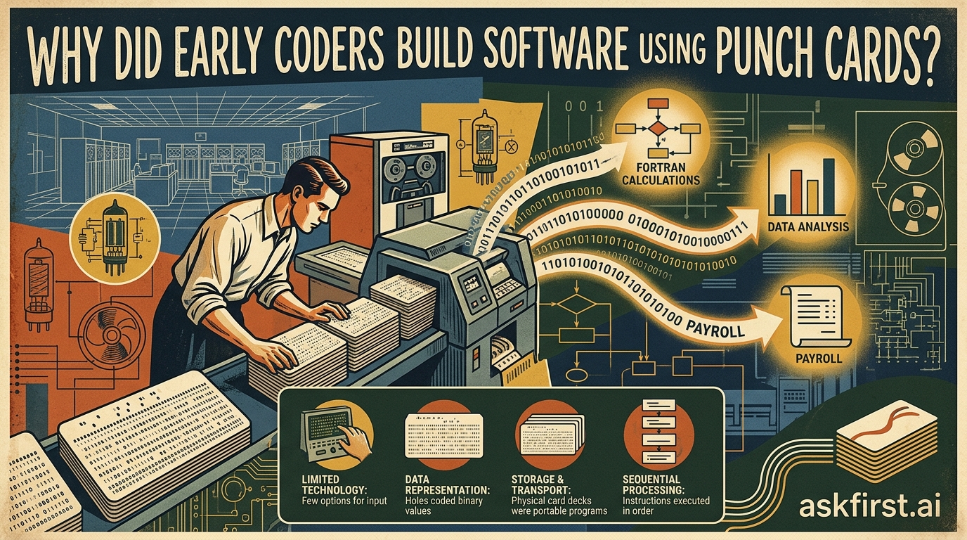 Why did early coders build software using punch cards? Why did early coders build software using punch cards?