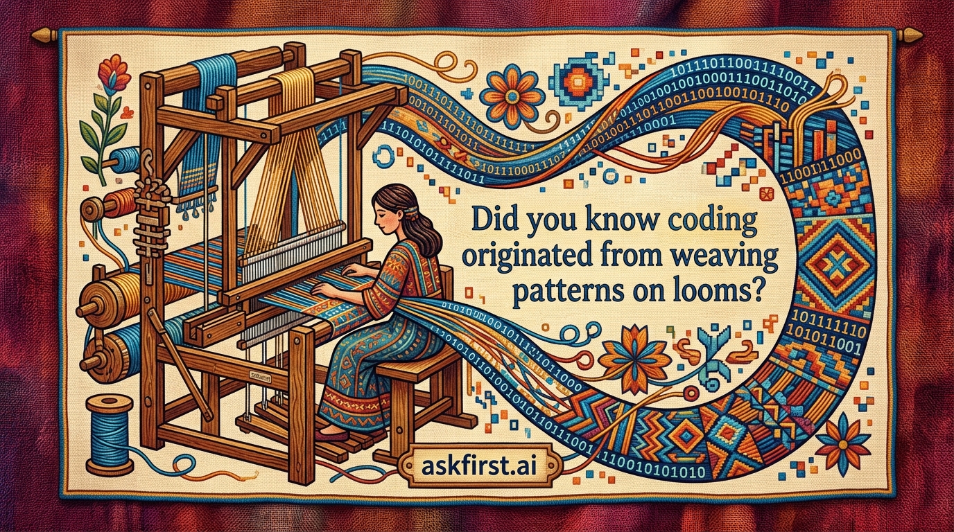 Did you know coding originated from weaving patterns on looms? Did you know coding originated from weaving patterns on looms?