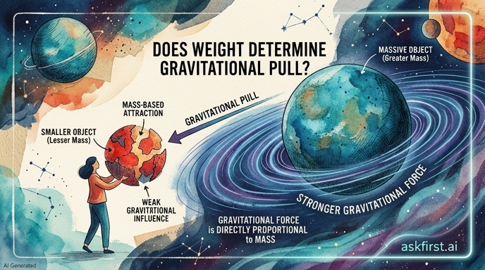 Does weight determine the gravitational pull? Does weight determine the gravitational pull?