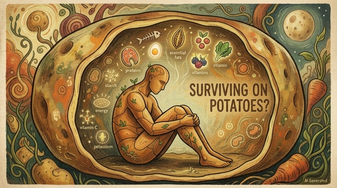 Can humans survive purely on a diet of potatoes? Can humans survive purely on a diet of potatoes?