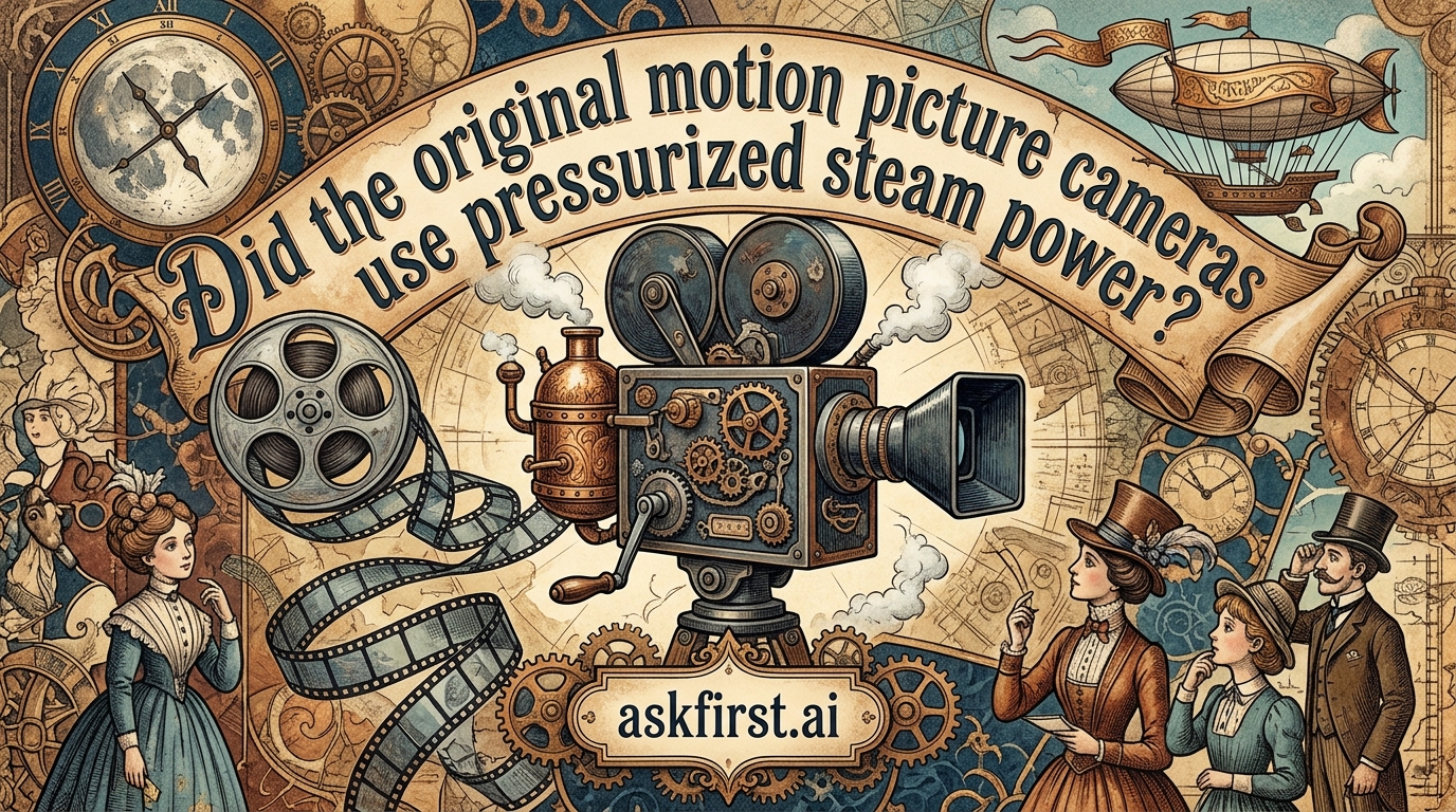 Did the original motion picture cameras use pressurized steam power? Did the original motion picture cameras use pressurized steam power?