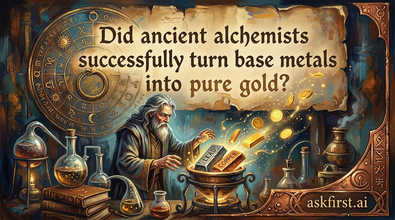 Did ancient alchemists successfully turn base metals into pure gold? Did ancient alchemists successfully turn base metals into pure gold?