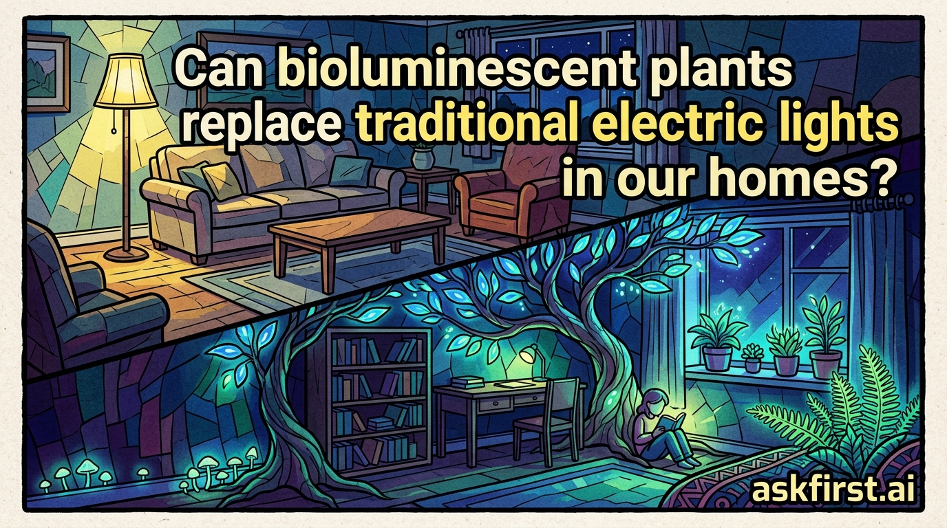Can bioluminescent plants replace traditional electric lights in our homes? Can bioluminescent plants replace traditional electric lights in our homes?