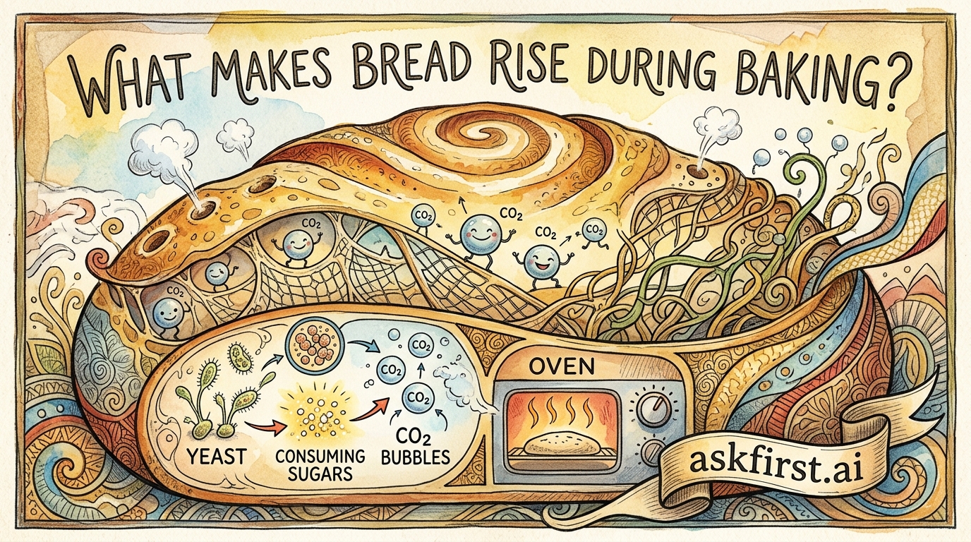 What makes bread rise during baking? What makes bread rise during baking?