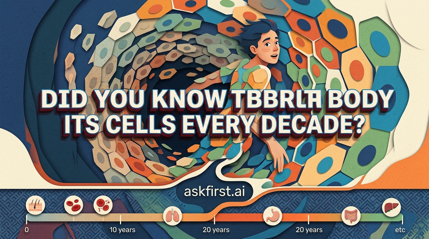 Did you know that your body replaces its cells every decade? Did you know that your body replaces its cells every decade?