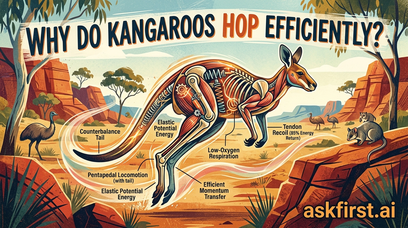 Why do kangaroos hop efficiently? Why do kangaroos hop efficiently?