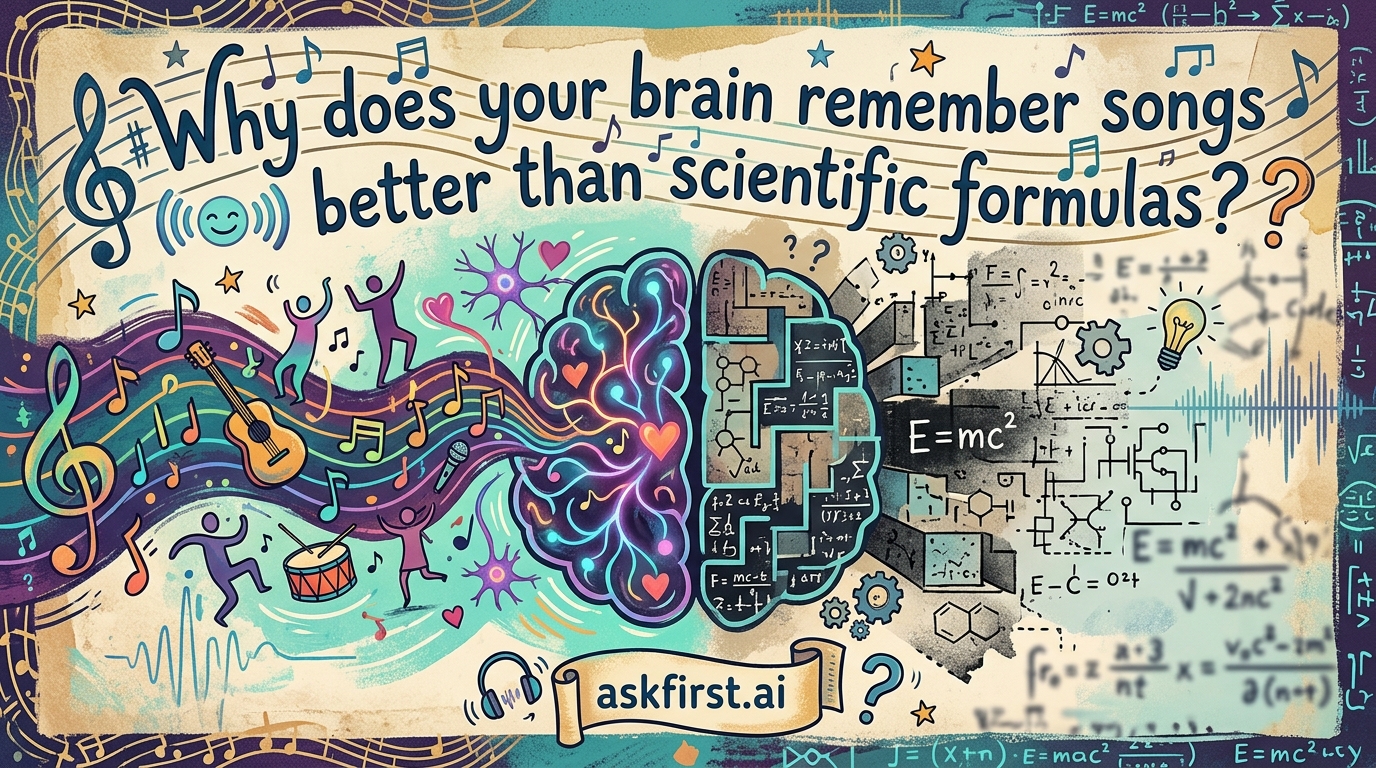 Why does your brain remember songs better than scientific formulas? Why does your brain remember songs better than scientific formulas?