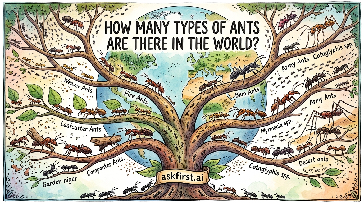How many types of ants are there in the world? How many types of ants are there in the world?