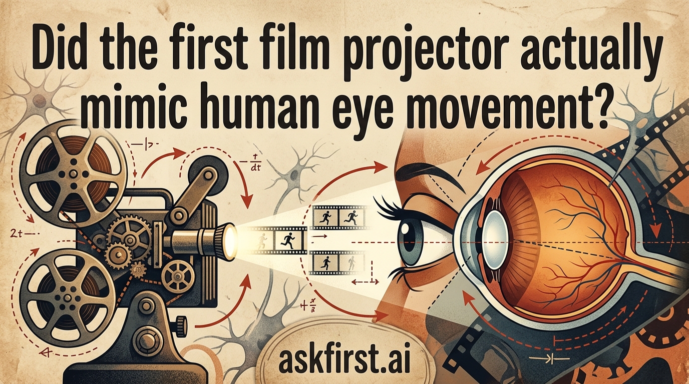Did the first film projector actually mimic human eye movement? Did the first film projector actually mimic human eye movement?