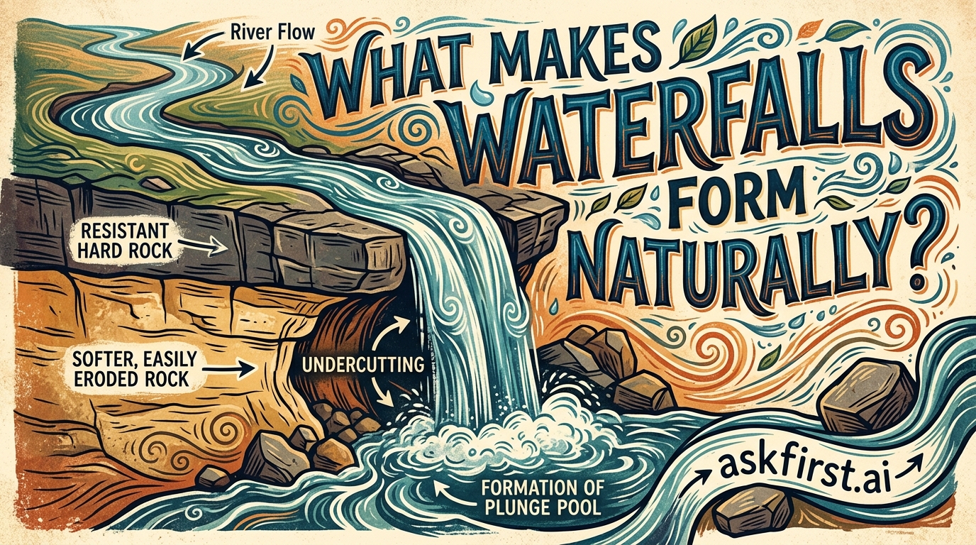 What makes waterfalls form naturally? What makes waterfalls form naturally?