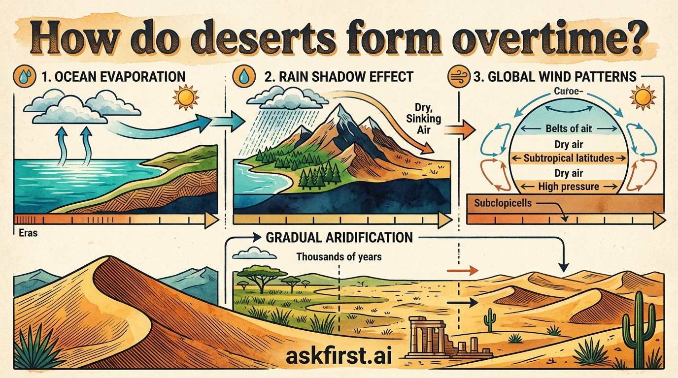 How do deserts form overtime? How do deserts form overtime?