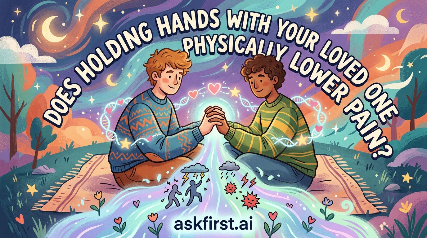 Does holding hands with your loved one physically lower pain? Does holding hands with your loved one physically lower pain?