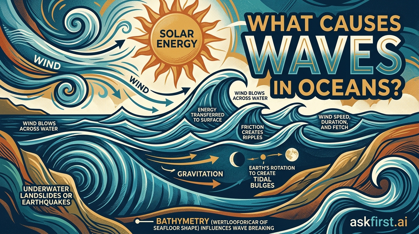 What causes waves in oceans? What causes waves in oceans?
