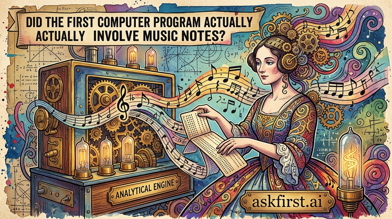 Did the first computer program actually involve music notes? Did the first computer program actually involve music notes?