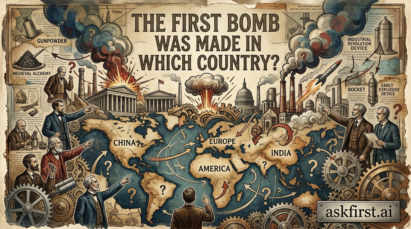 The first bomb was made in which country? The first bomb was made in which country?