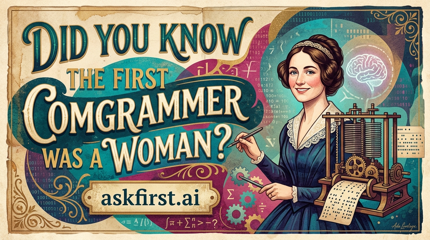 Did you know the first computer programmer was a woman? Did you know the first computer programmer was a woman?