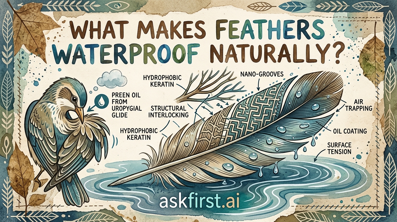 What makes feathers waterproof naturally? What makes feathers waterproof naturally?