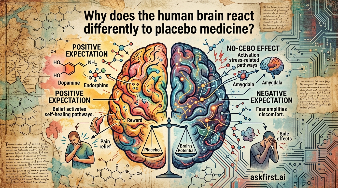 Why does the human brain react differently to placebo medicine? Why does the human brain react differently to placebo medicine?