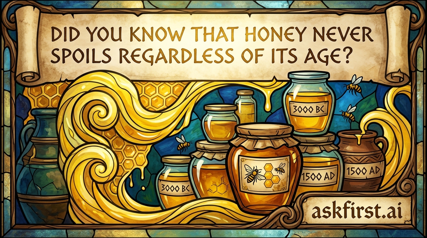Did you know that honey never spoils regardless of its age? Did you know that honey never spoils regardless of its age?