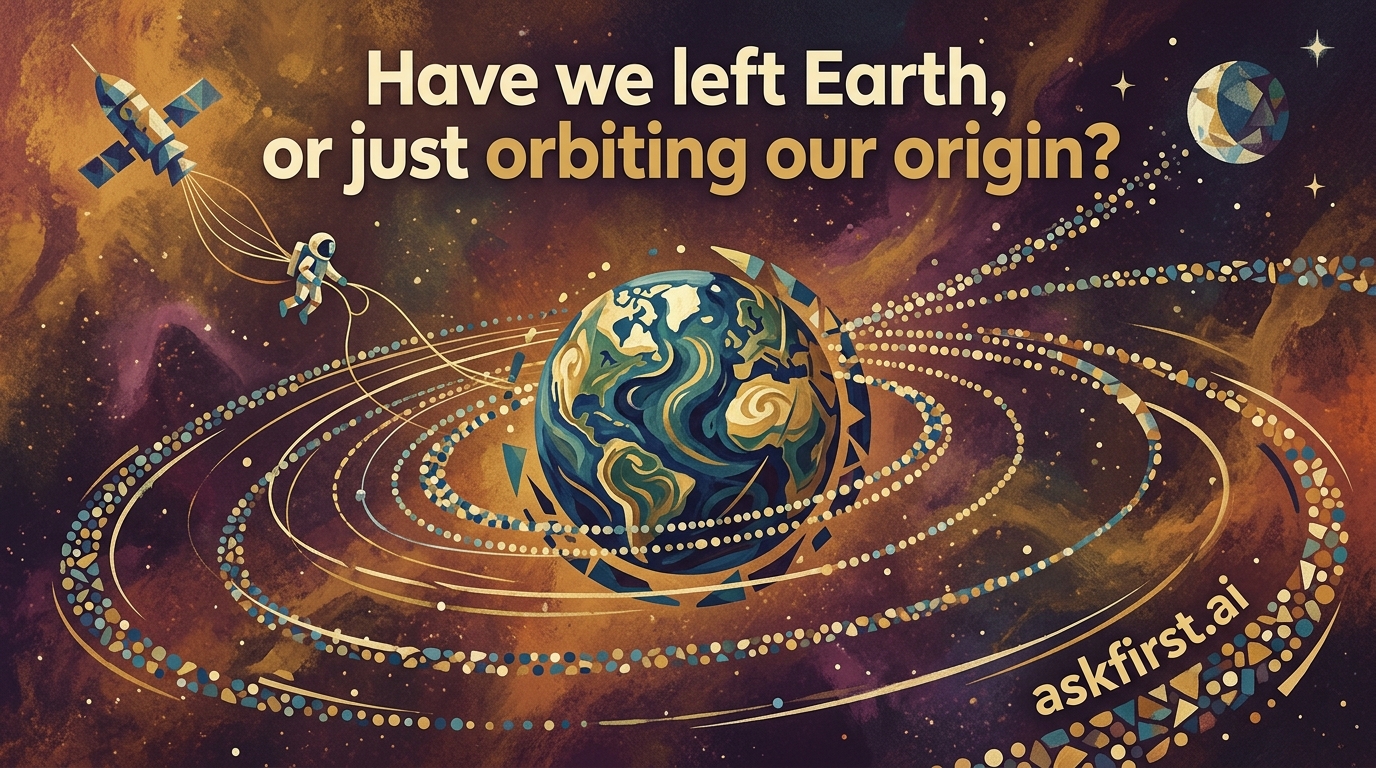Have we left Earth, or just orbiting our origin? Have we left Earth, or just orbiting our origin?