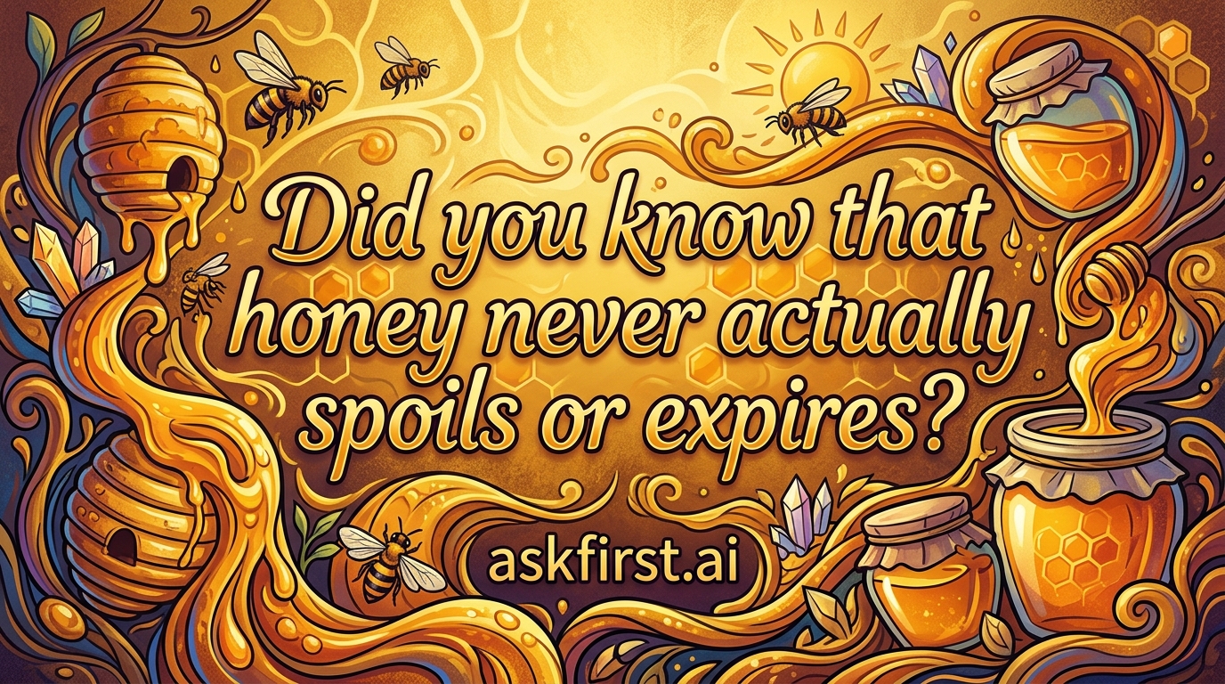 Did you know that honey never actually spoils or expires? Did you know that honey never actually spoils or expires?