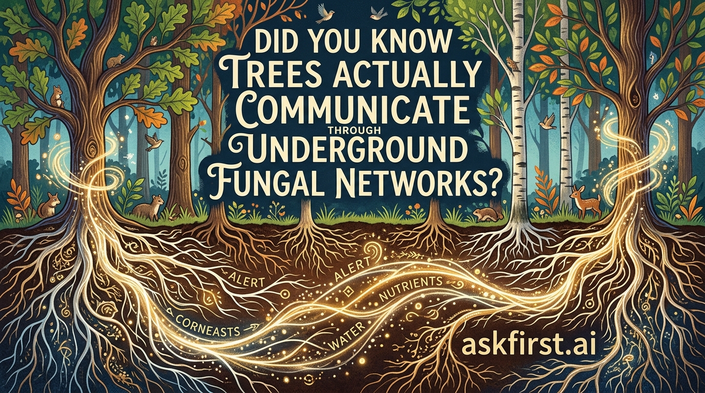 Did you know trees actually communicate through underground fungal networks? Did you know trees actually communicate through underground fungal networks?