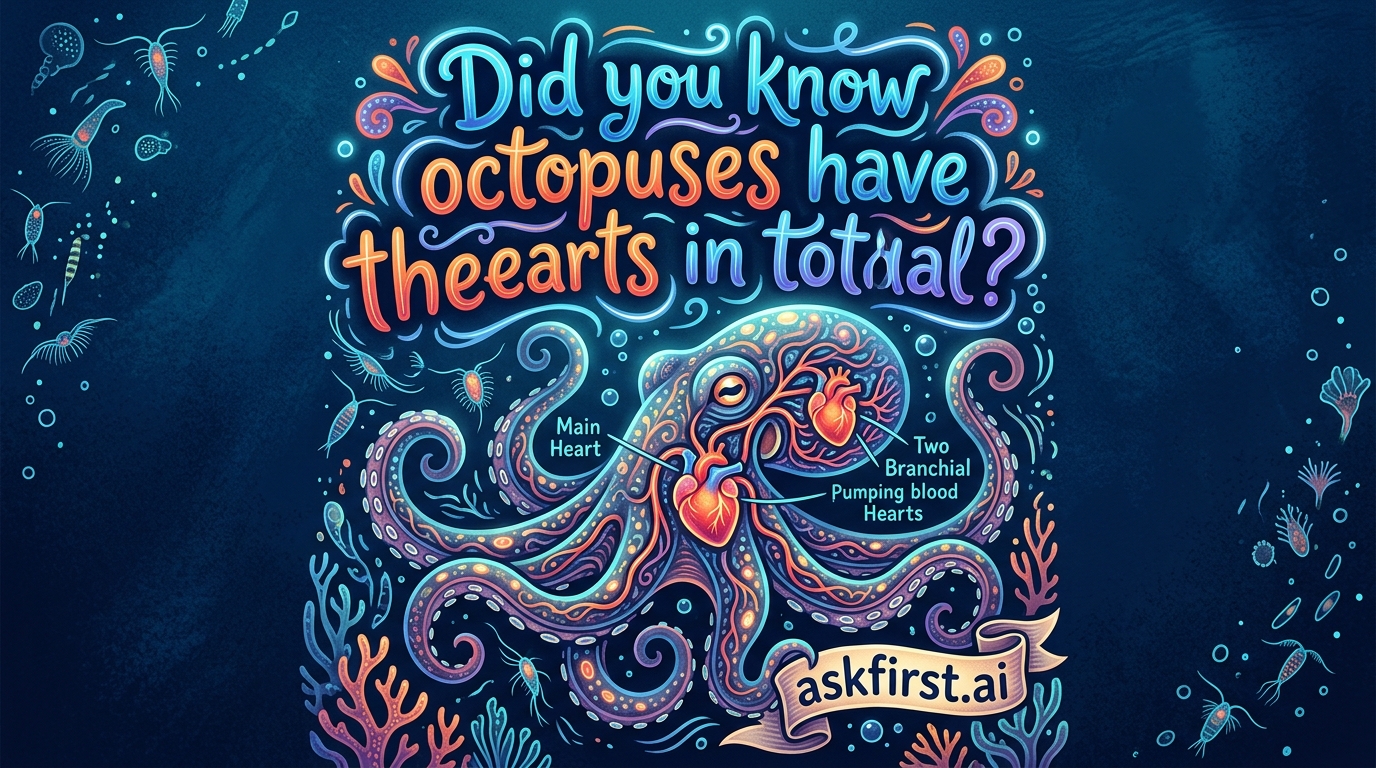 Did you know octopuses have three hearts in total? Did you know octopuses have three hearts in total?