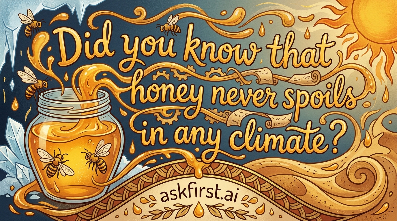 Did you know that honey never spoils in any climate? Did you know that honey never spoils in any climate?