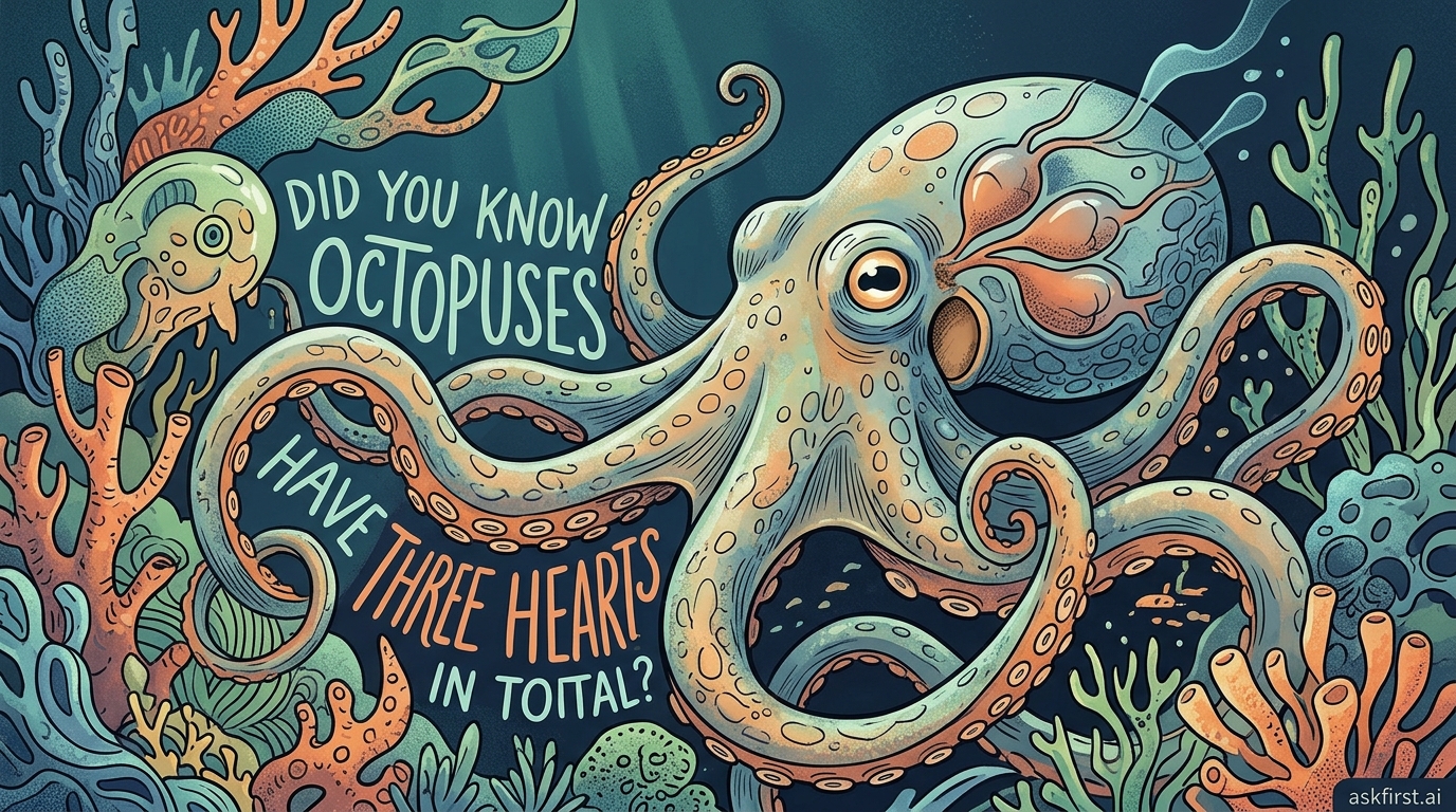 Did you know octopuses have three hearts in total? Did you know octopuses have three hearts in total?