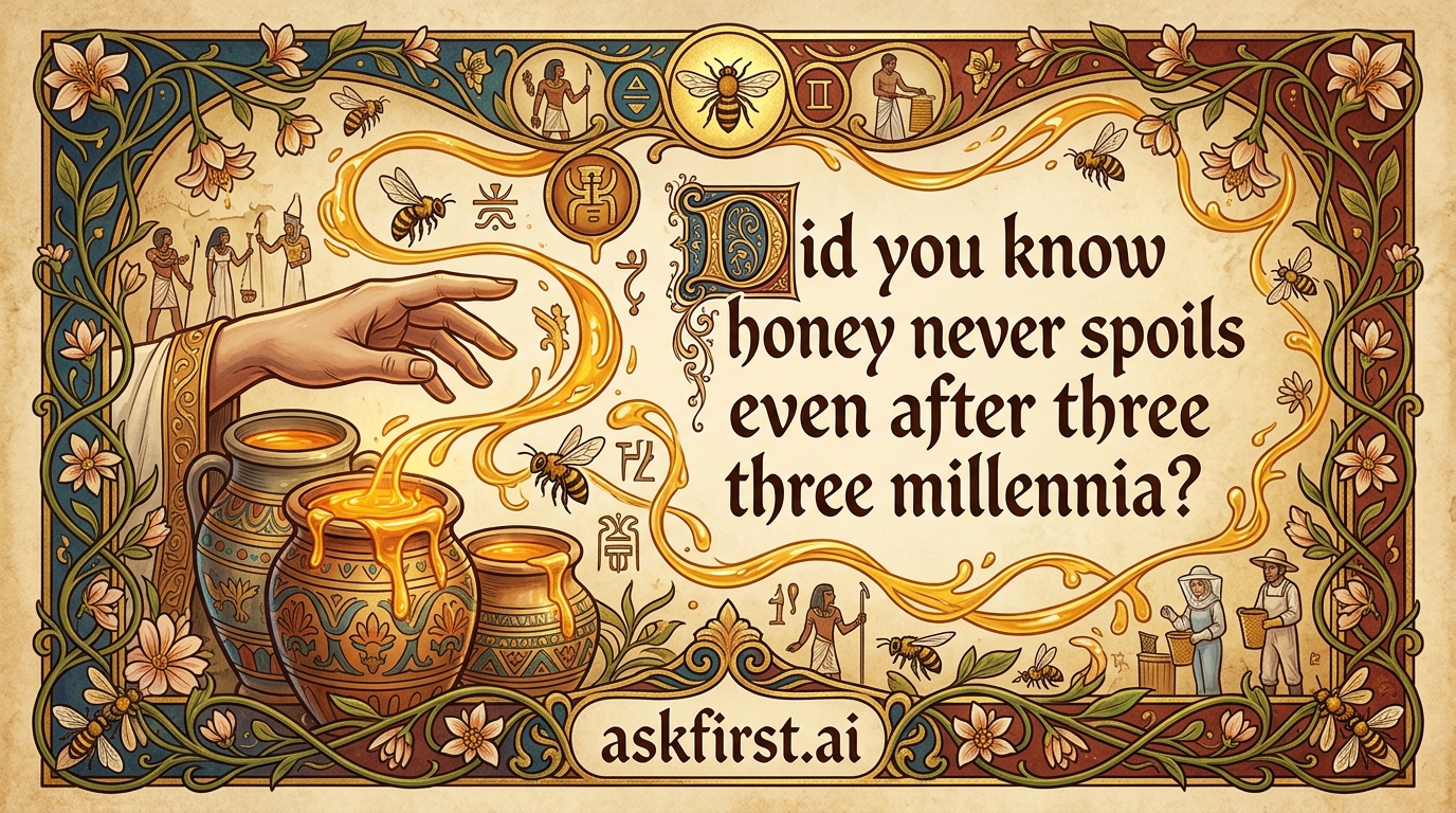 Did you know honey never spoils even after three millennia? Did you know honey never spoils even after three millennia?