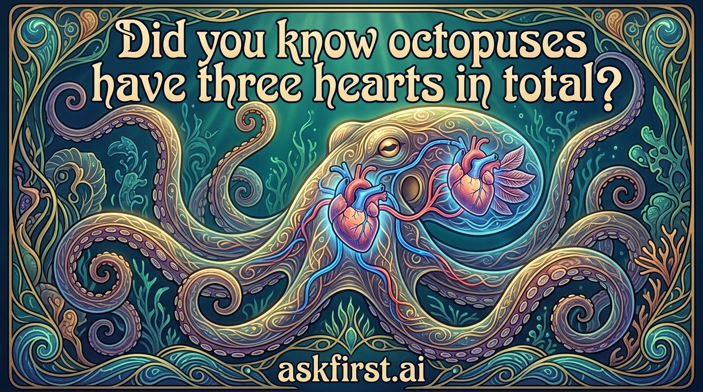 Did you know octopuses have three hearts in total? Did you know octopuses have three hearts in total?