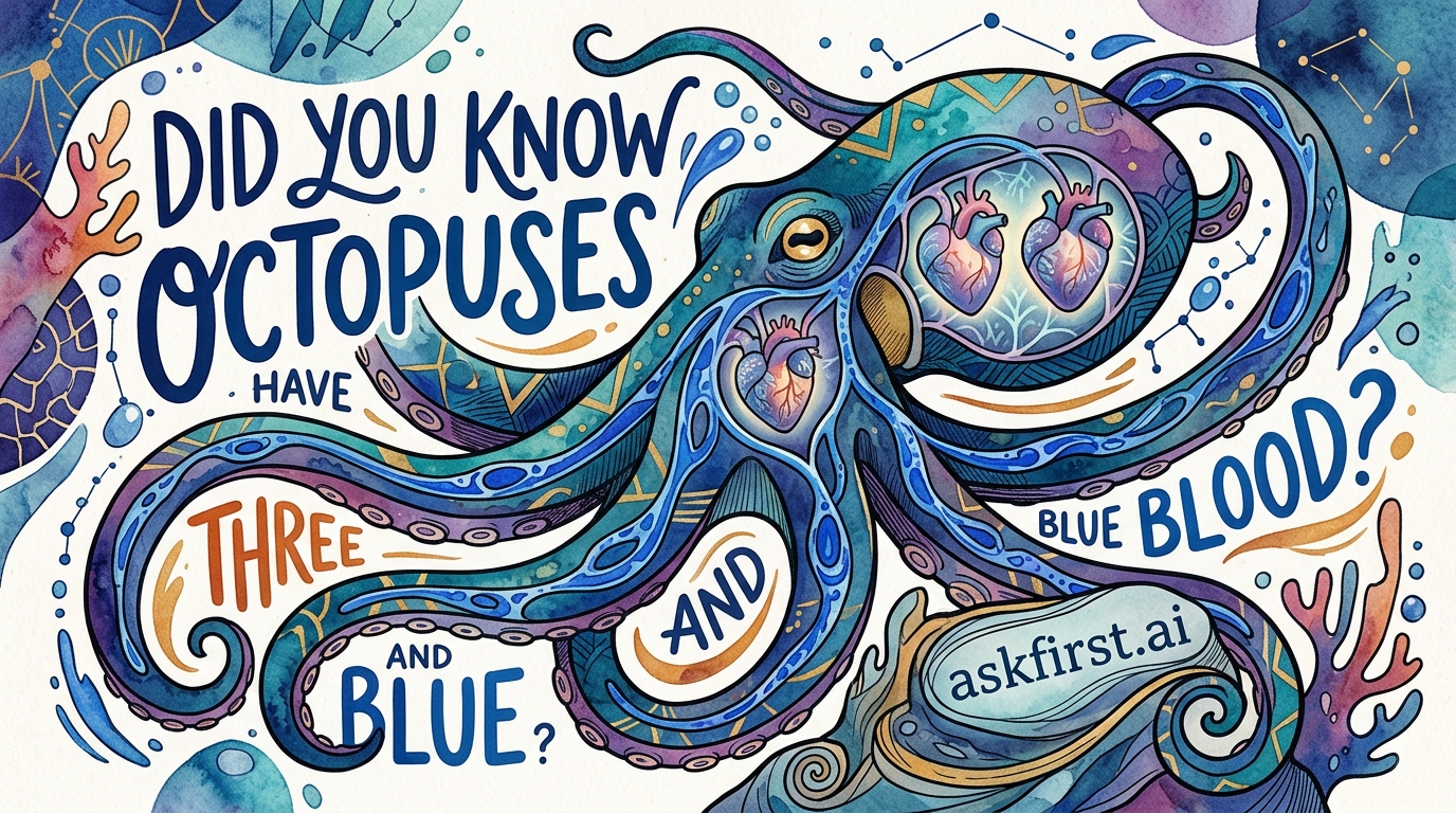 Did you know octopuses have three hearts and blue blood? Did you know octopuses have three hearts and blue blood?