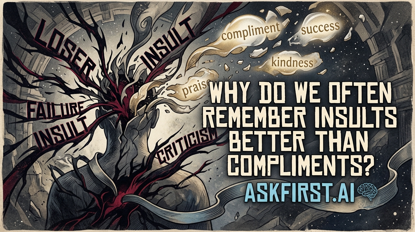 Why do we often remember insults better than compliments? Why do we often remember insults better than compliments?