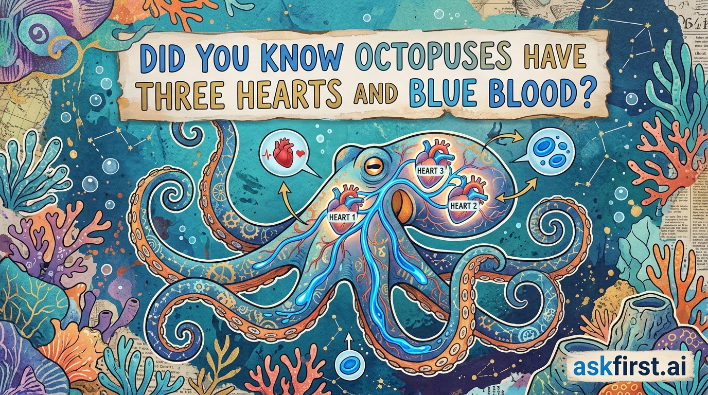 Did you know octopuses have three hearts and blue blood? Did you know octopuses have three hearts and blue blood?