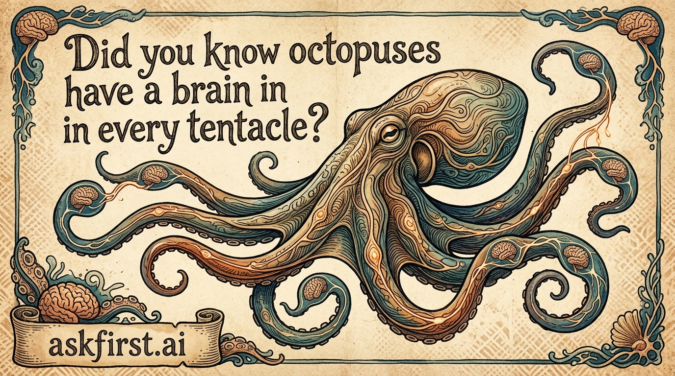 Did you know octopuses have a brain in every tentacle? Did you know octopuses have a brain in every tentacle?