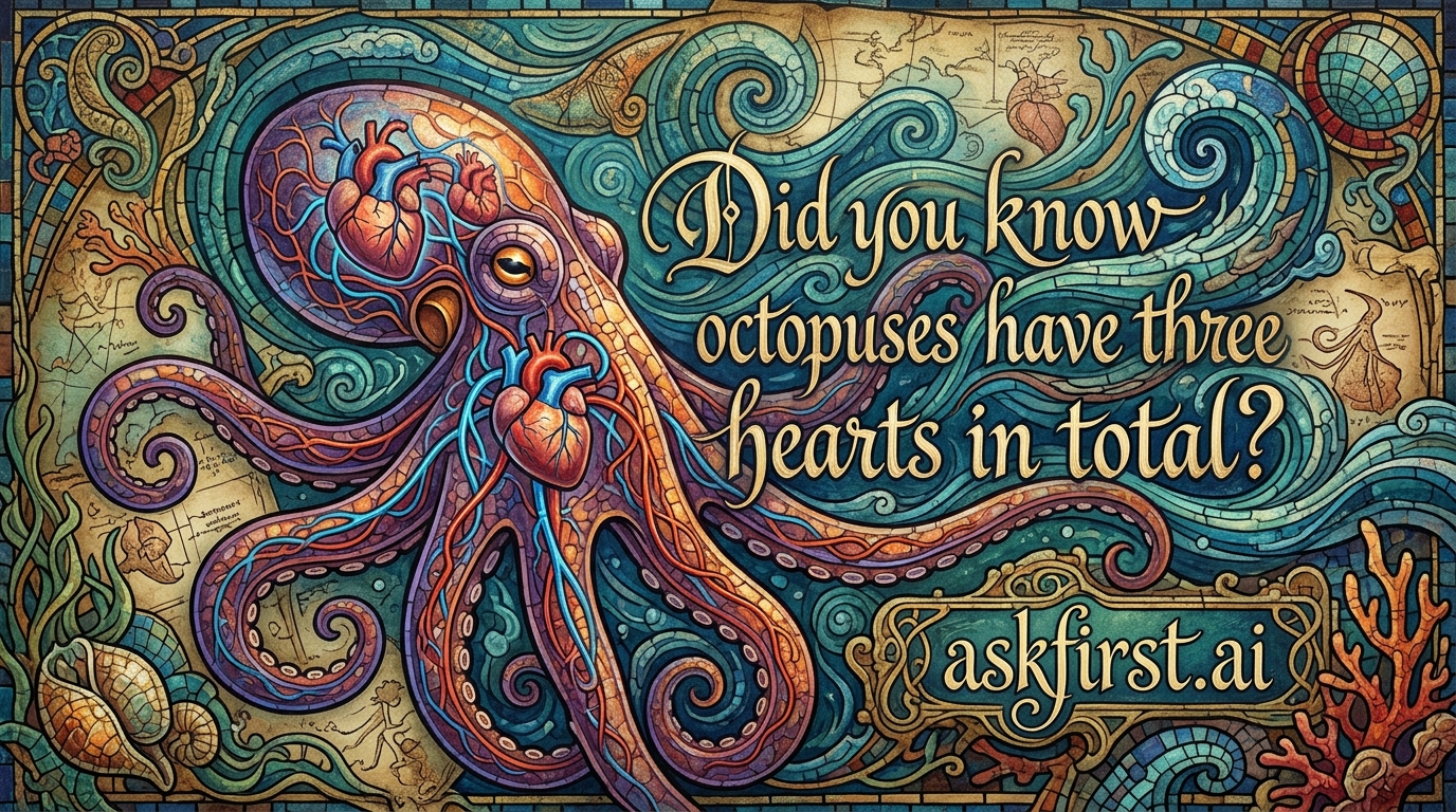 Did you know octopuses have three hearts in total? Did you know octopuses have three hearts in total?
