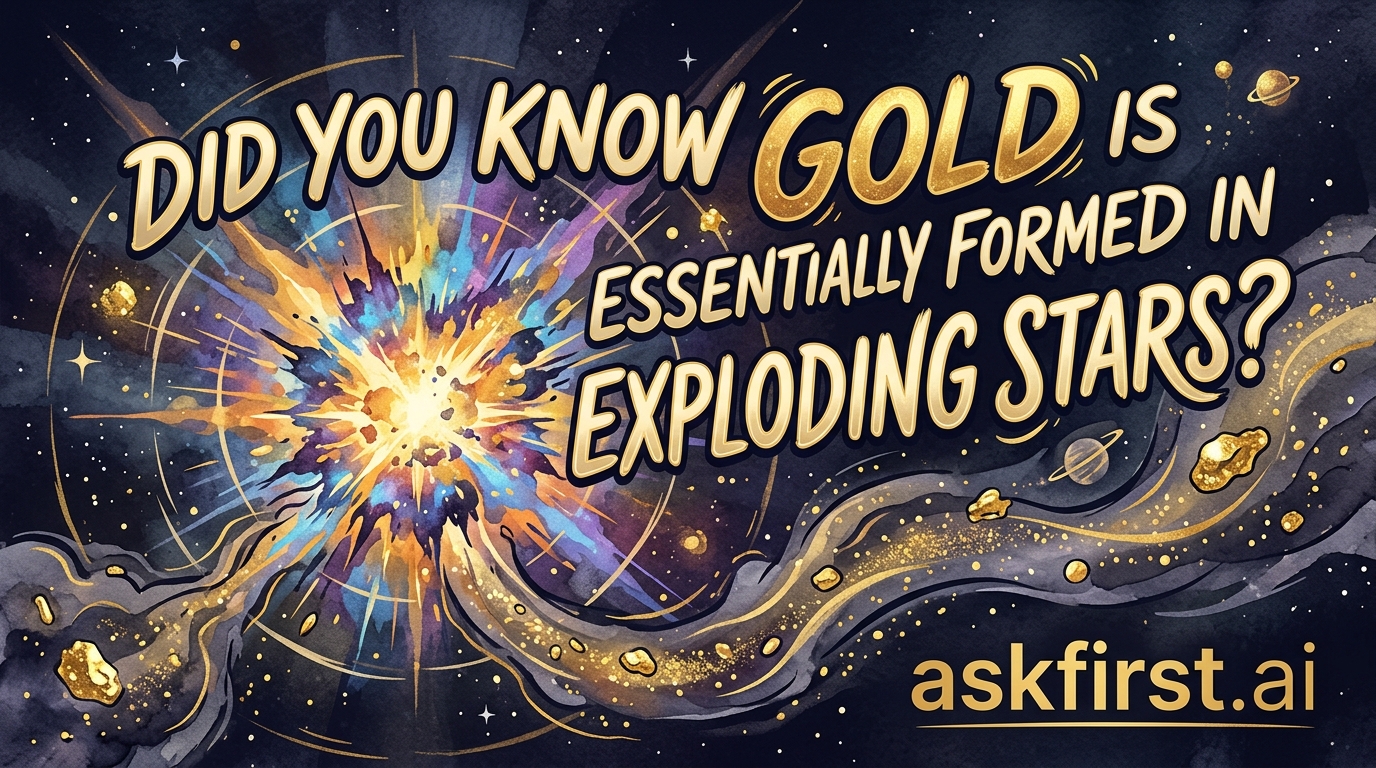 Did you know gold is essentially formed in exploding stars? Did you know gold is essentially formed in exploding stars?