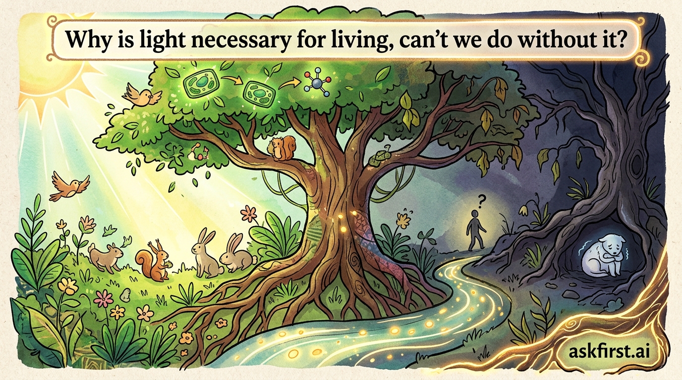 Why is light necessary for living, can't we do without it? Why is light necessary for living, can't we do without it?